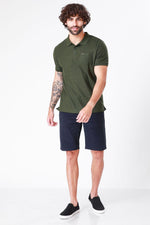 SCORCHER - טישירט פולו קצרה בצבע ירוק זית - MASHBIR//365