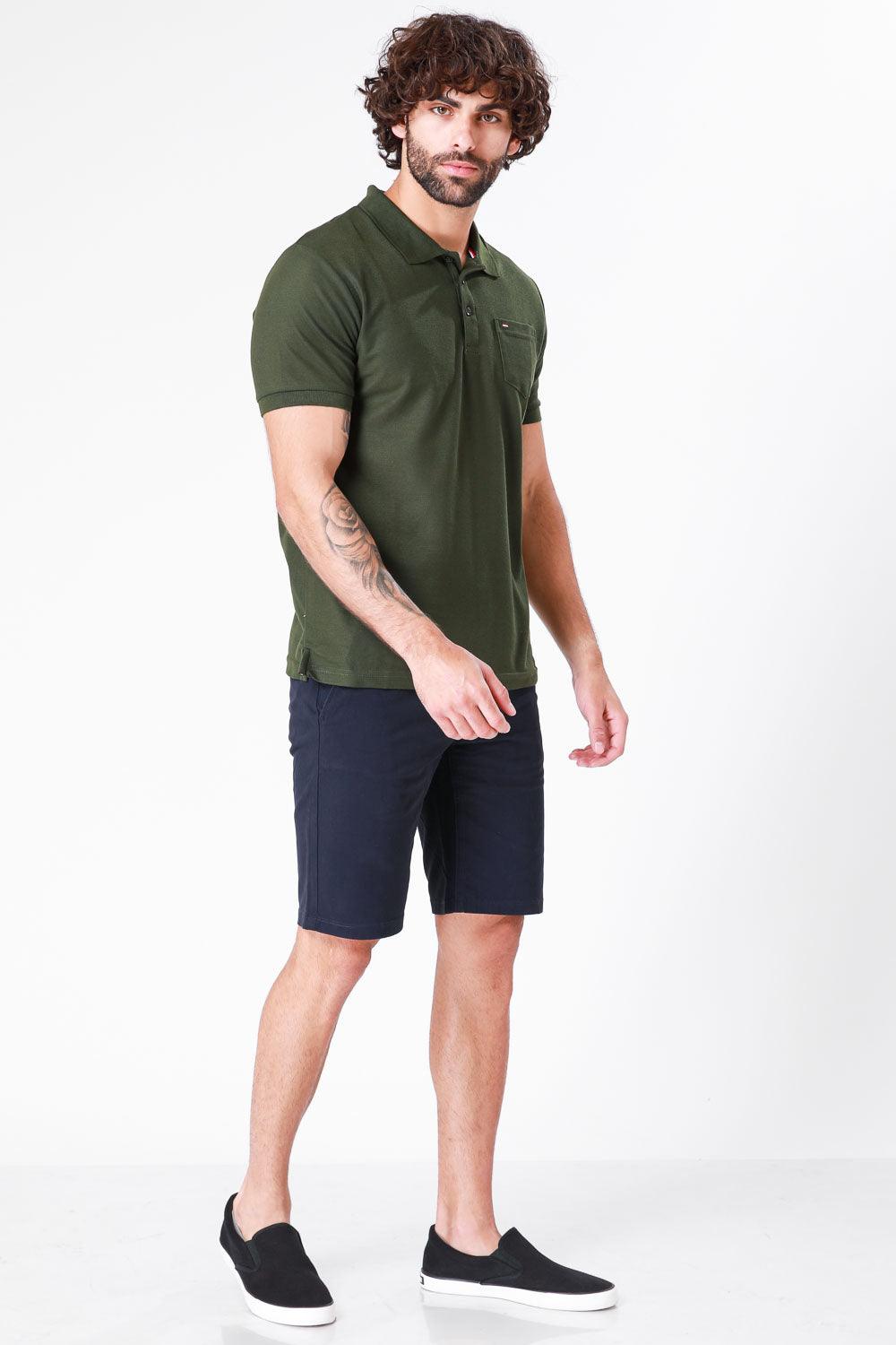 SCORCHER - טישירט פולו קצרה בצבע ירוק זית - MASHBIR//365