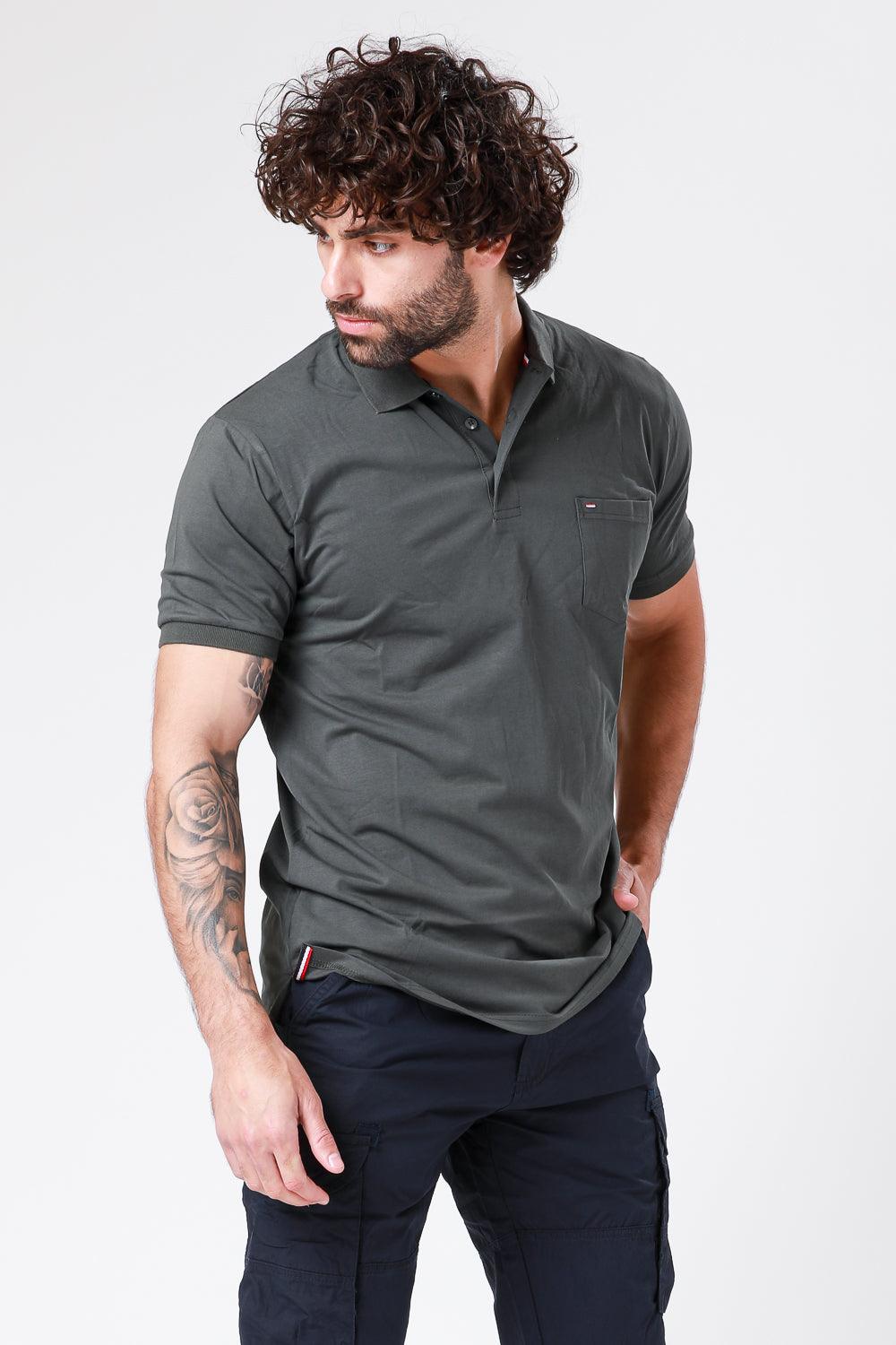 SCORCHER - טישירט פולו קצרה בצבע ירוק זית - MASHBIR//365