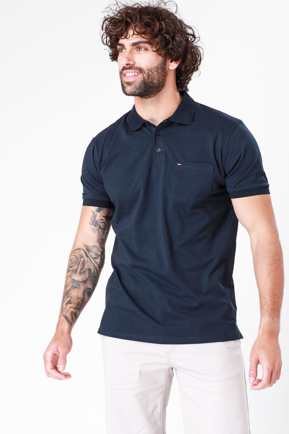 SCORCHER - טישירט פולו קצרה בצבע נייבי - MASHBIR//365