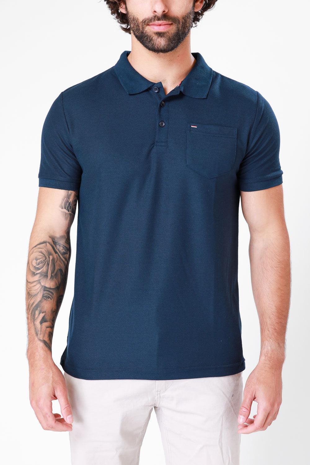 SCORCHER - טישירט פולו קצרה בצבע נייבי - MASHBIR//365