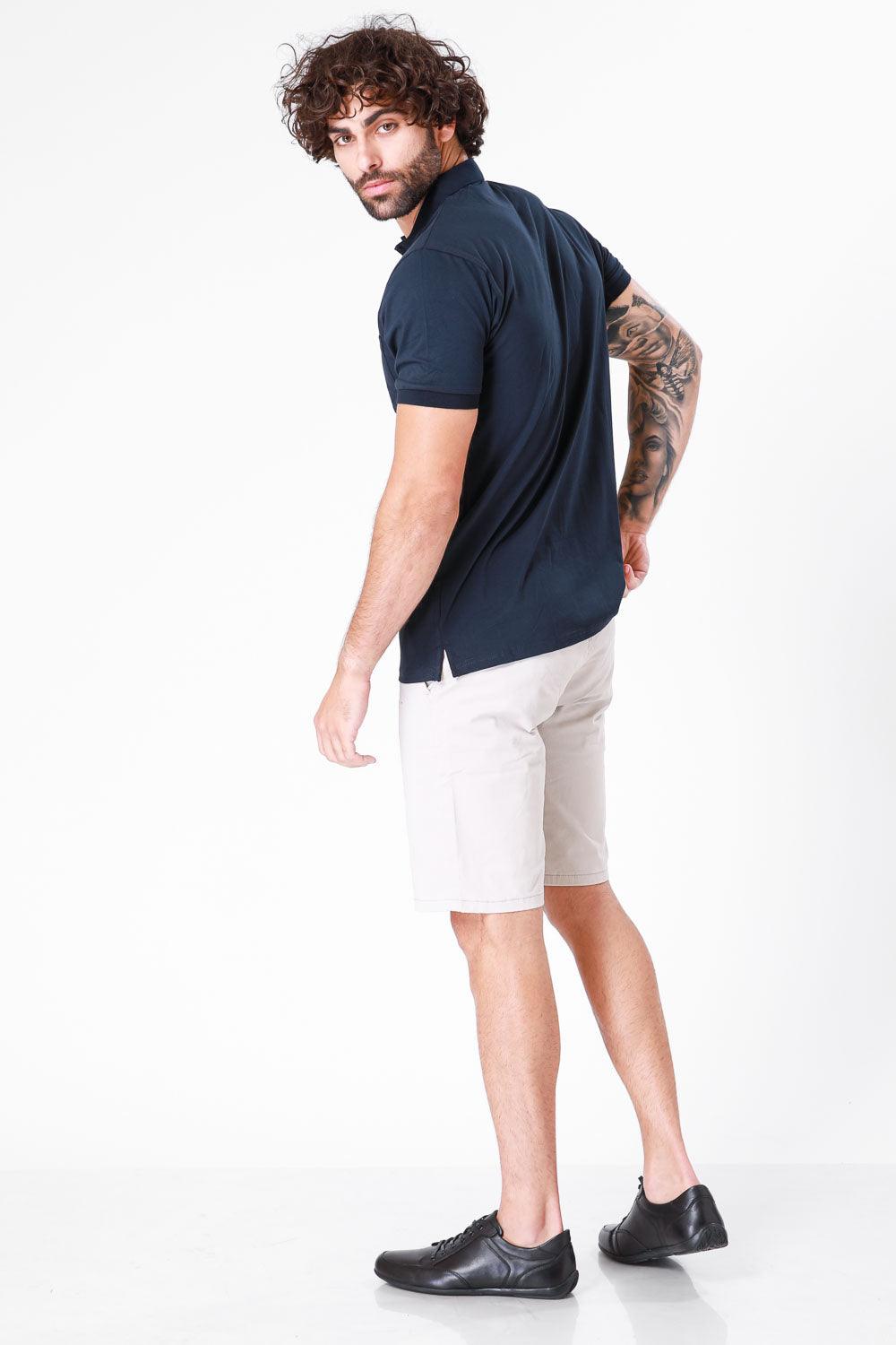 SCORCHER - טישירט פולו קצרה בצבע נייבי - MASHBIR//365