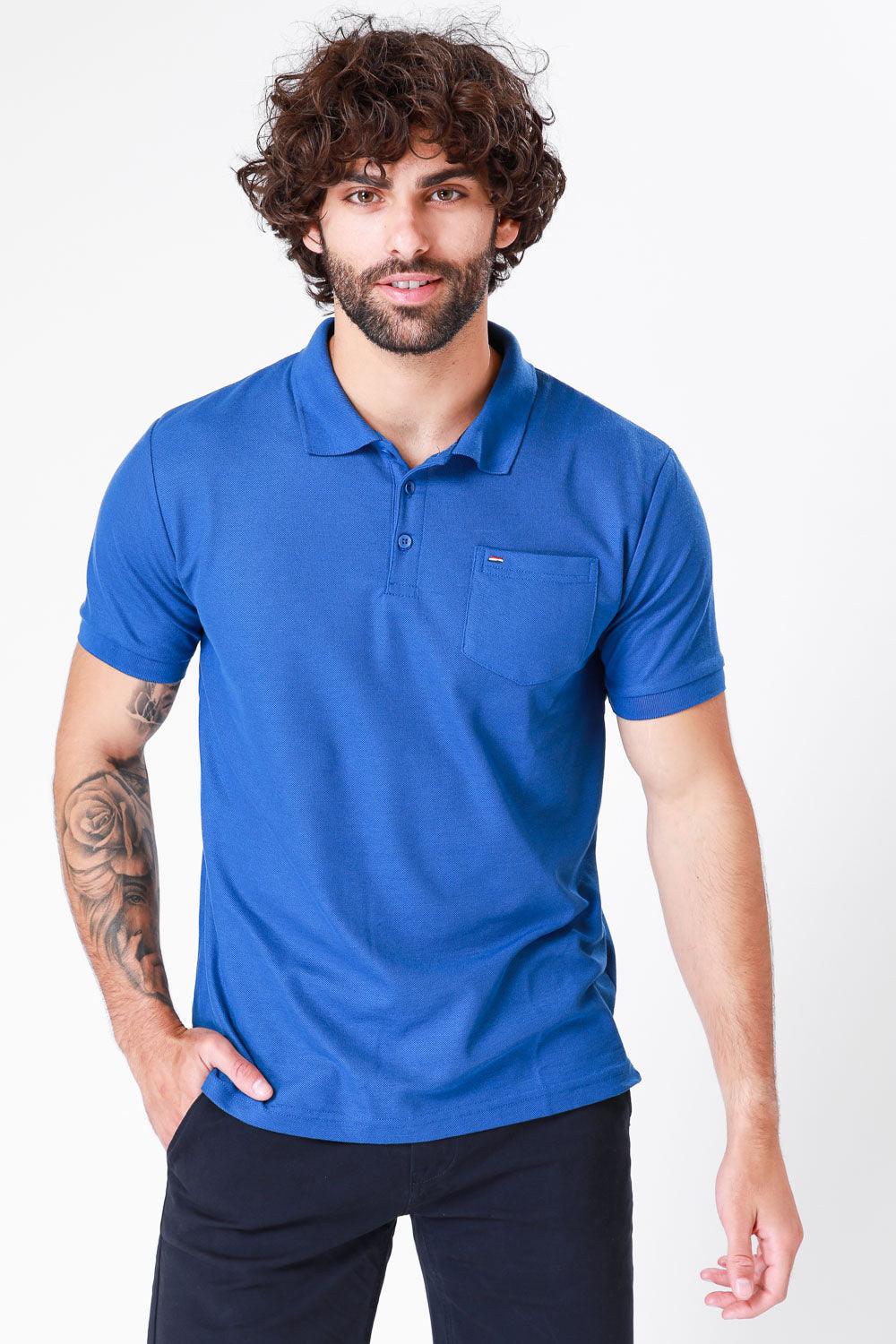 SCORCHER - טישירט פולו קצרה בצבע כחול - MASHBIR//365