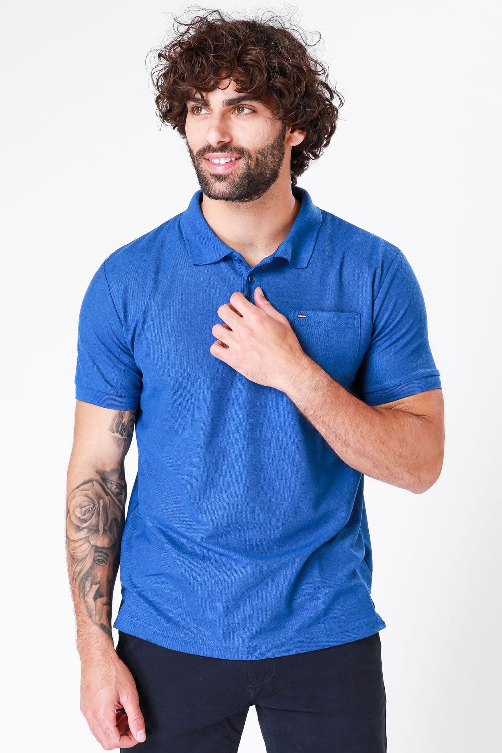SCORCHER - טישירט פולו קצרה בצבע כחול - MASHBIR//365