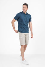 SCORCHER - טישירט פולו עם כיס בחזה בצבע נייבי - MASHBIR//365