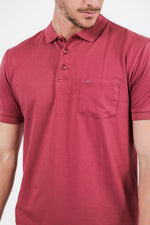 SCORCHER - טישירט פולו עם כיס בחזה בצבע ורוד - MASHBIR//365