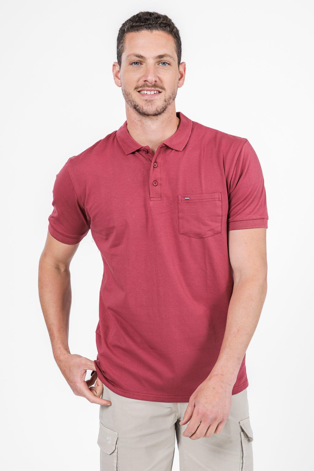 SCORCHER - טישירט פולו עם כיס בחזה בצבע ורוד - MASHBIR//365