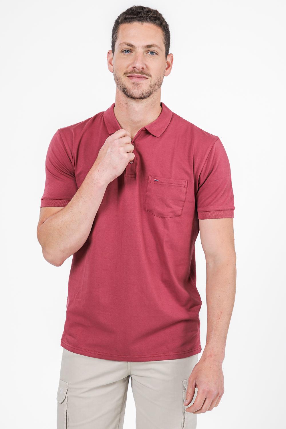 SCORCHER - טישירט פולו עם כיס בחזה בצבע ורוד - MASHBIR//365