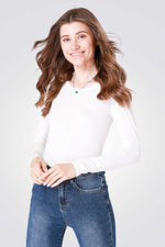  טישירט ג'רסי לבן מפתח עגול | קנת קול
