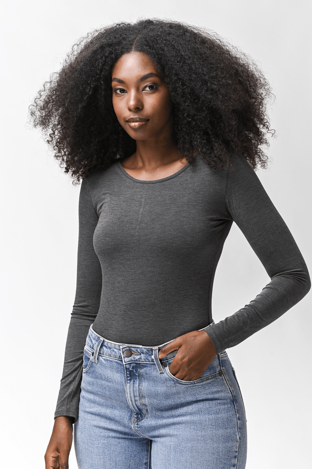  טישירט ג'רסי אפורה מפתח עגול | קנת קול
