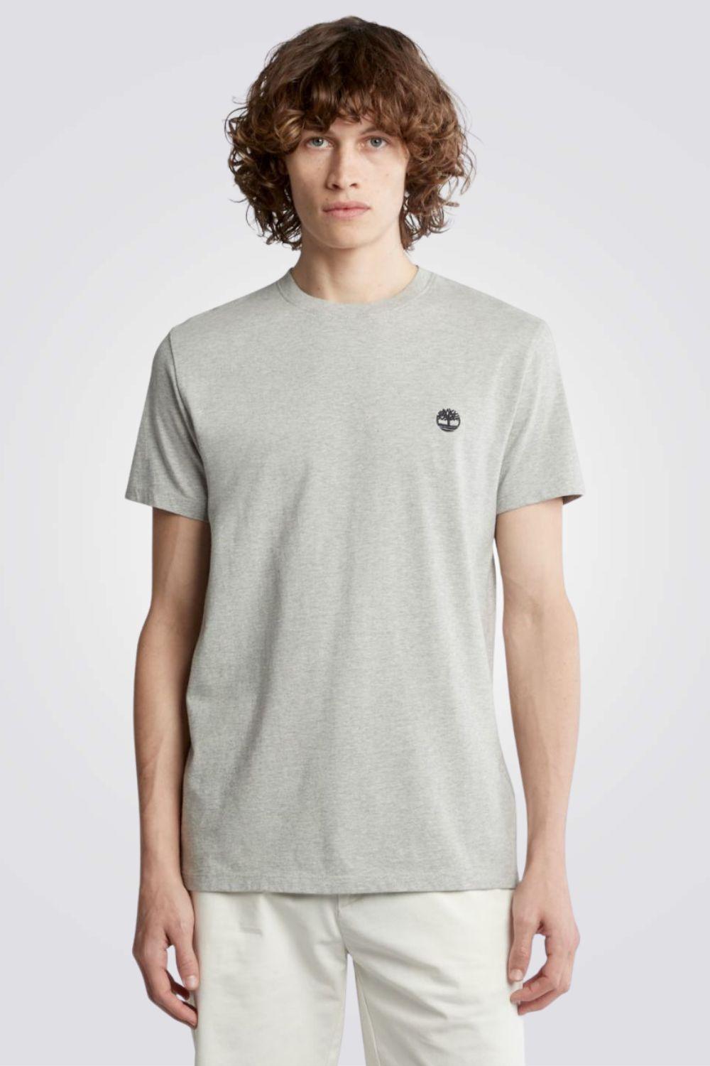 TIMBERLAND - טישירט ג'רסי בצבע אפור עם לוגו - MASHBIR//365