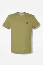 TIMBERLAND - טישירט ג'רסי בצבע ירוק זית עם לוגו - MASHBIR//365
