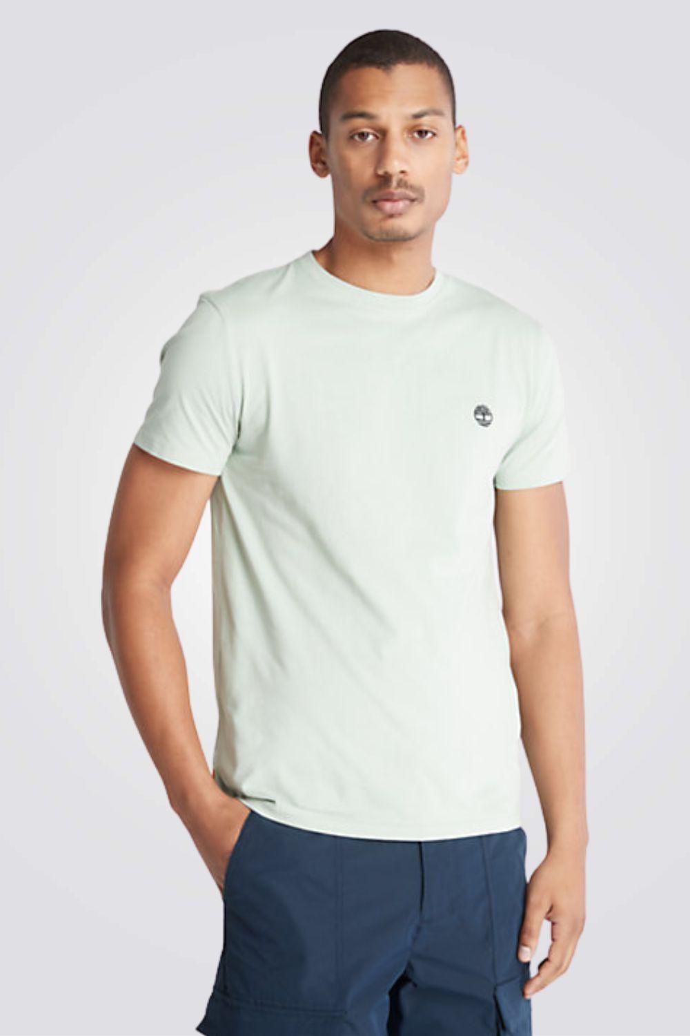 TIMBERLAND - טישירט ג'רסי בצבע מנטה עם לוגו - MASHBIR//365