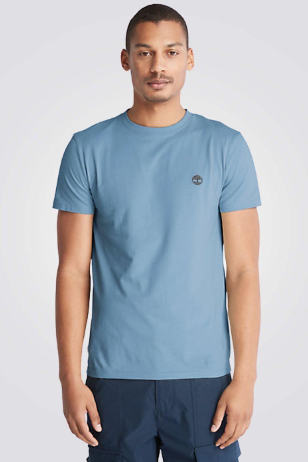 TIMBERLAND - טישירט ג'רסי בצבע תכלת עם לוגו - MASHBIR//365