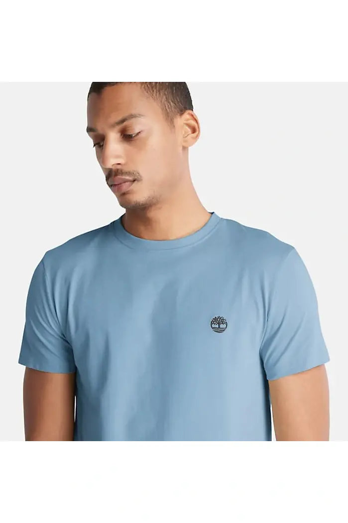 TIMBERLAND - טישירט ג'רסי בצבע תכלת עם לוגו - MASHBIR//365