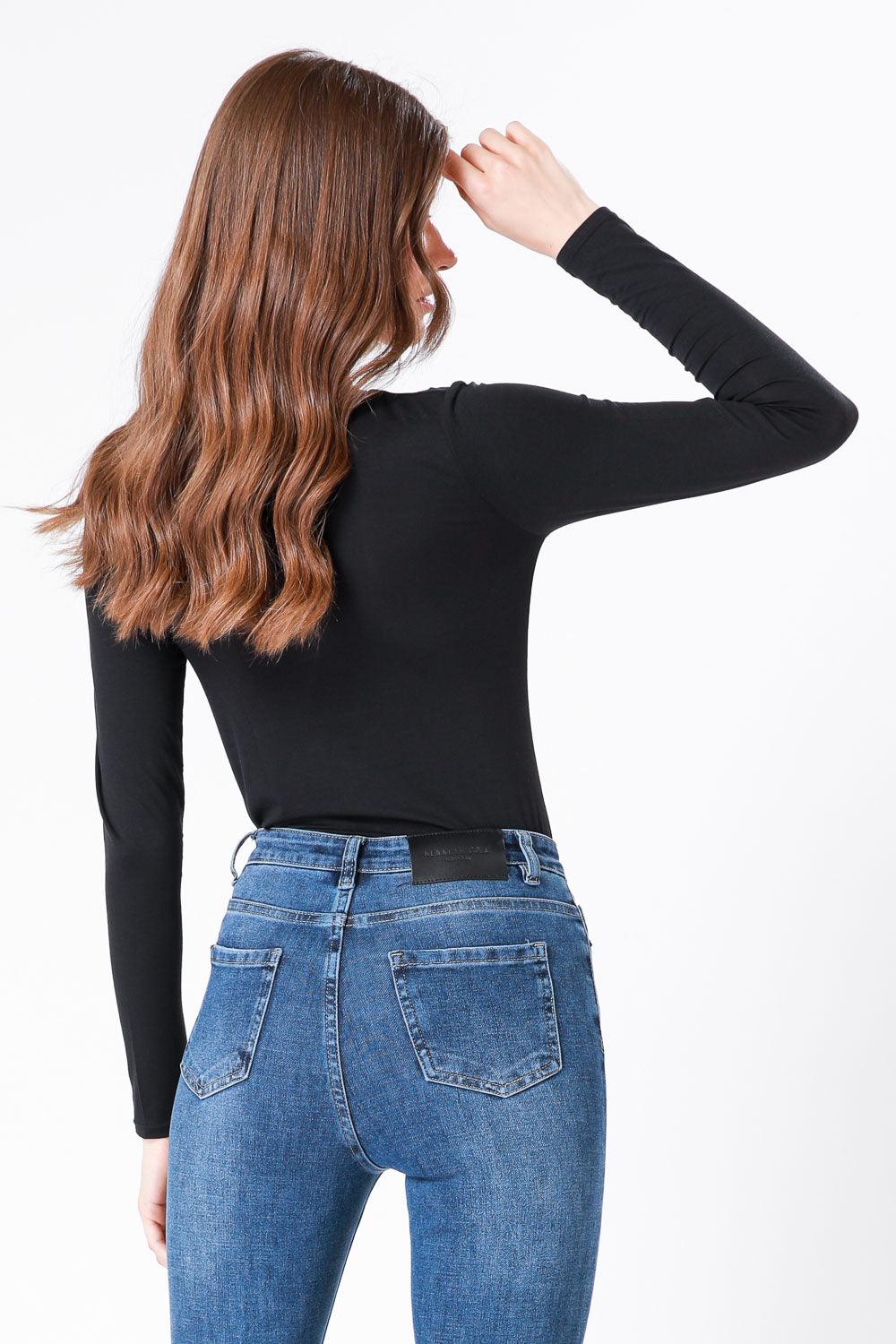  טישירט ג'רסי שחורה מפתח עגול | קנת קול