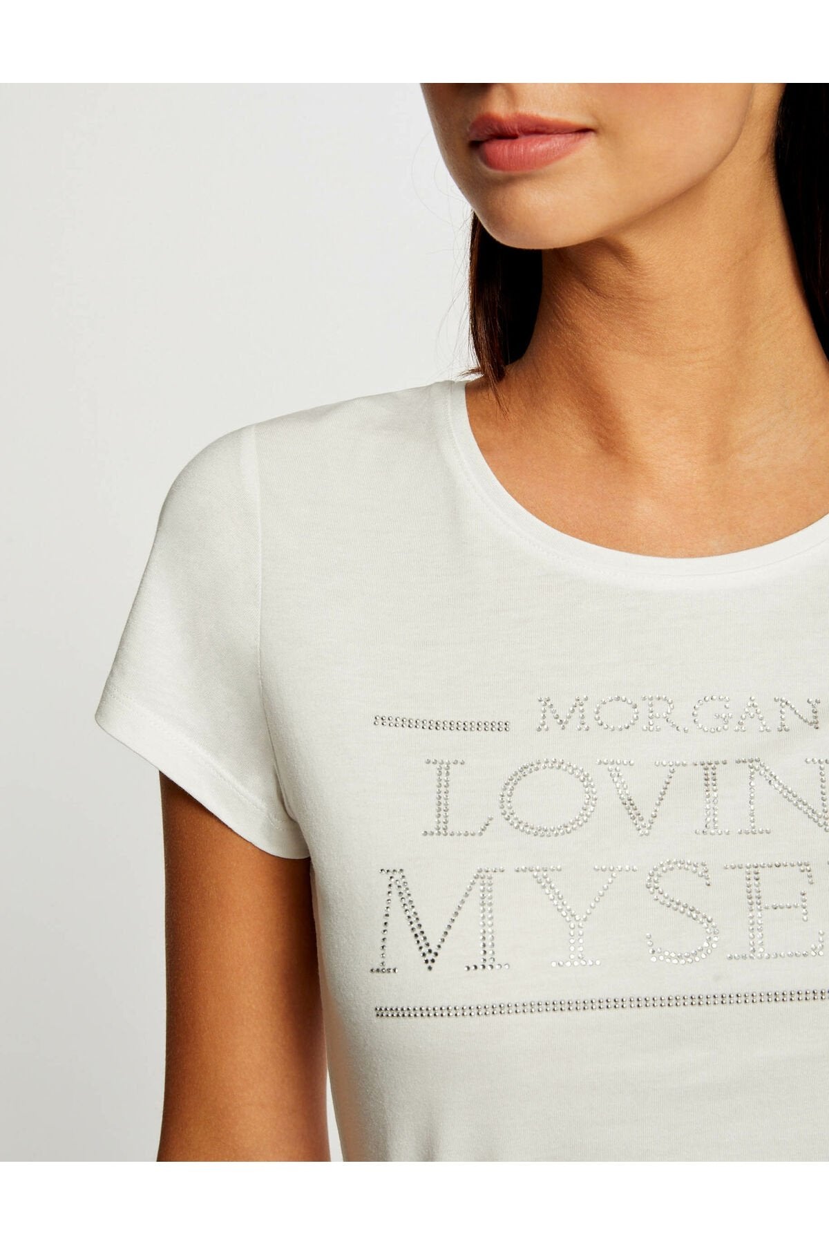 MORGAN - טישירט הדפס בצבע אוף וויט - MASHBIR//365