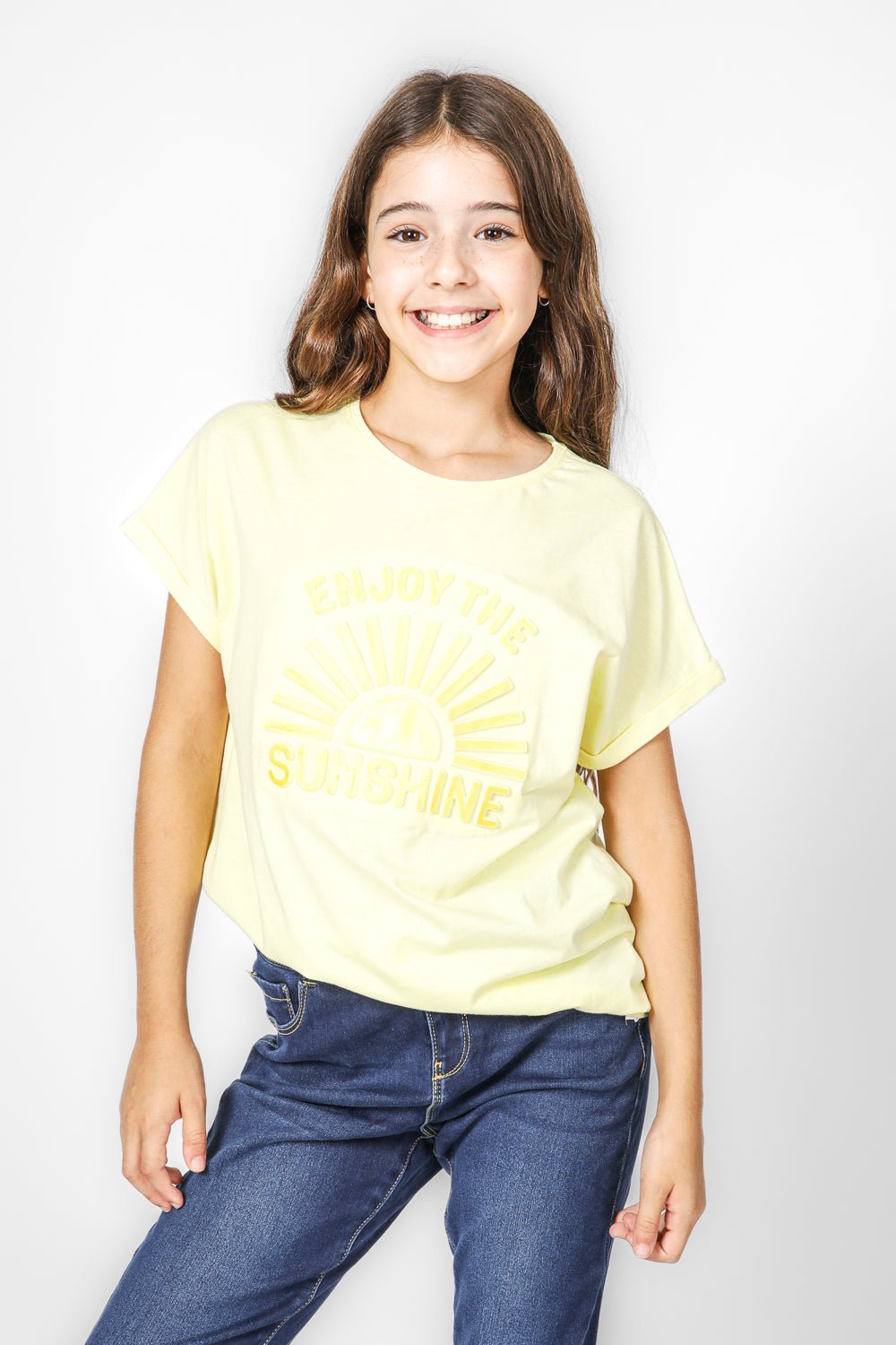 OKAIDI - טישירט הדפס בצבע צהוב לילדות - MASHBIR//365