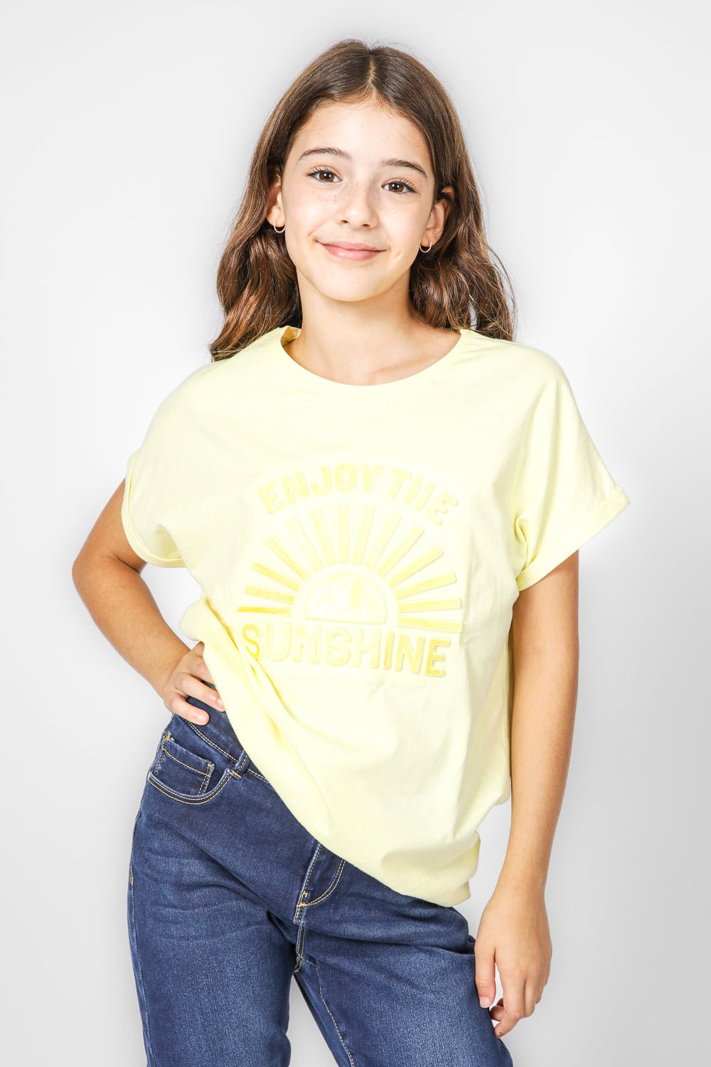 OKAIDI - טישירט הדפס בצבע צהוב לילדות - MASHBIR//365