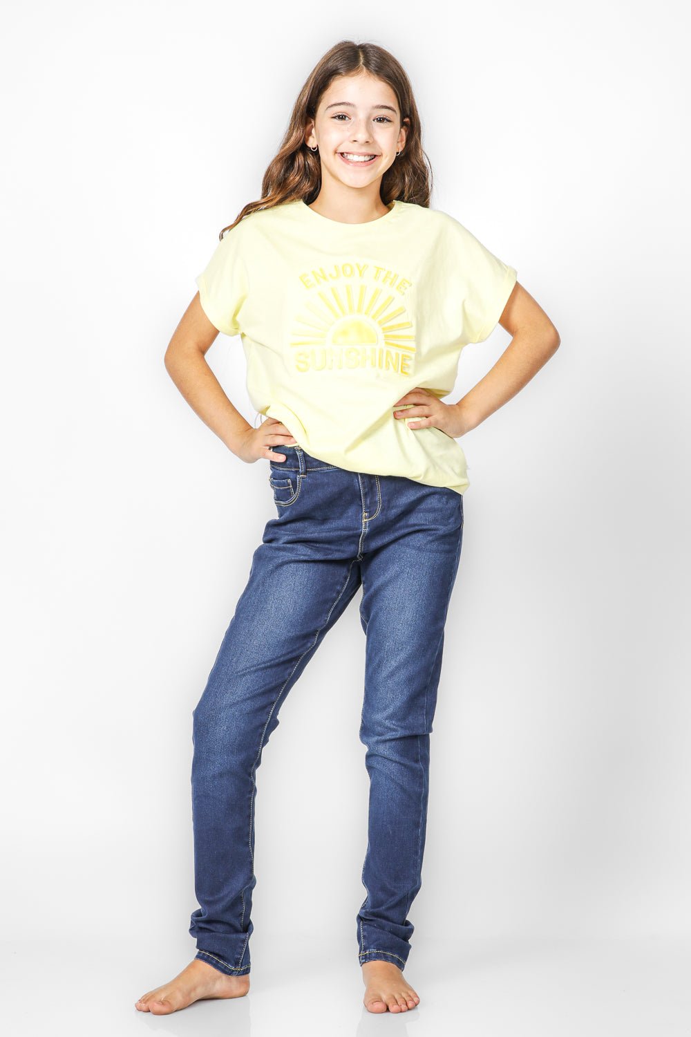 OKAIDI - טישירט הדפס בצבע צהוב לילדות - MASHBIR//365