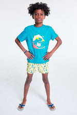 OKAIDI - טישירט הדפס בצבע כחול לילדים - MASHBIR//365