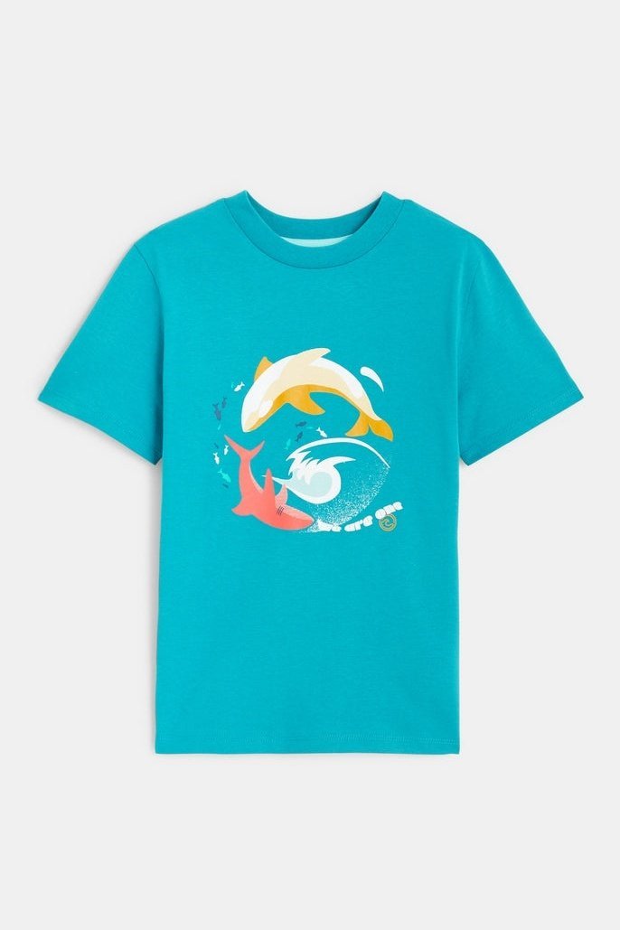 OKAIDI - טישירט הדפס בצבע כחול לילדים - MASHBIR//365