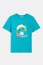 OKAIDI - טישירט הדפס בצבע כחול לילדים - MASHBIR//365
