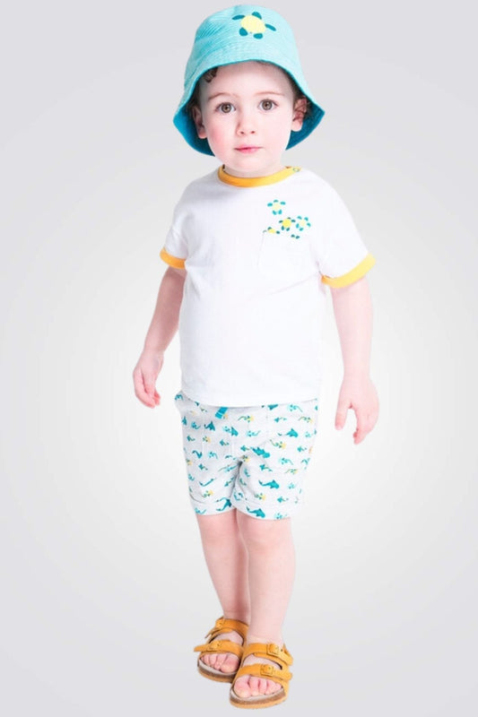 OBAIBI - טישירט הדפס צבים בצבע לבן לתינוקות - MASHBIR//365