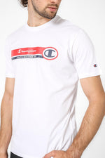 CHAMPION - טישירט הדפס לוגו לגבר בצבע לבן - MASHBIR//365