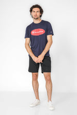 CHAMPION - טישירט הדפס לוגו לגבר בצבע נייבי - MASHBIR//365