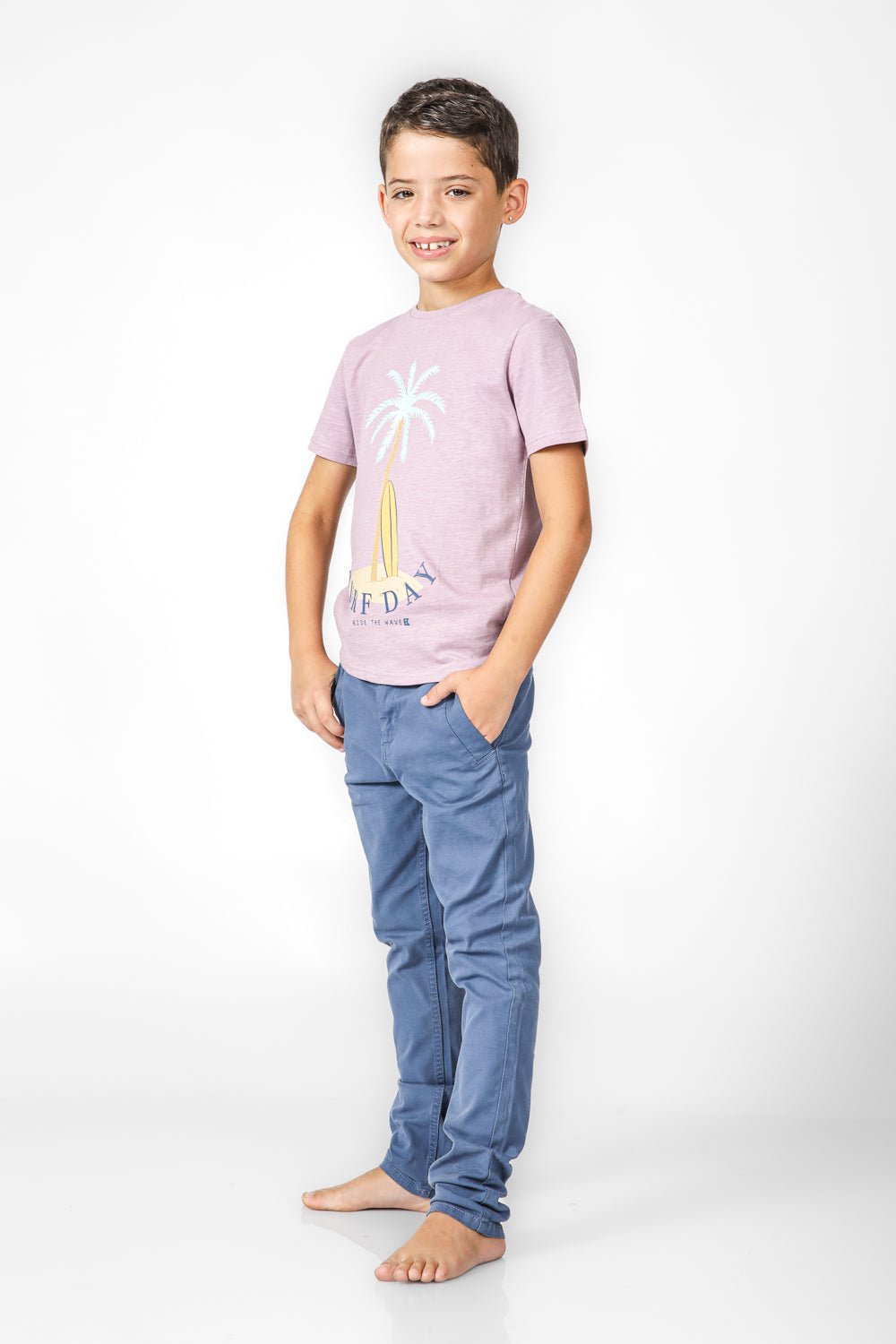 OKAIDI - טישירט הדפס SURF DAY בצבע בורדו עדין - MASHBIR//365