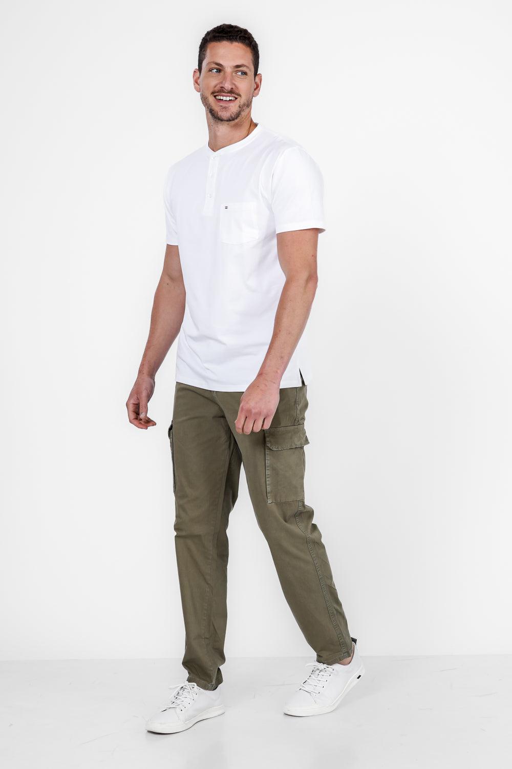 SCORCHER - טישירט HENLEY בצבע לבן - MASHBIR//365