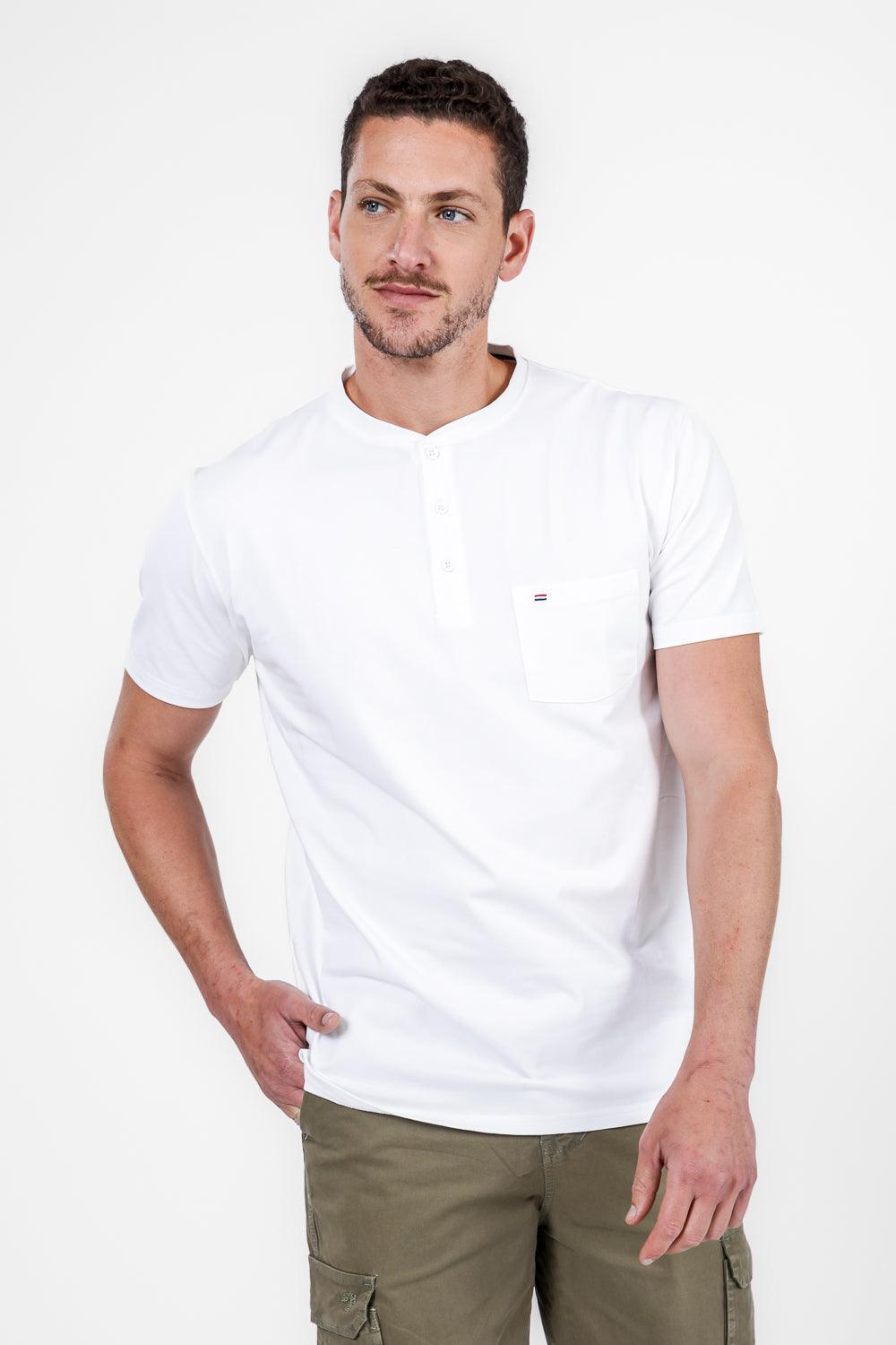 SCORCHER - טישירט HENLEY בצבע לבן - MASHBIR//365