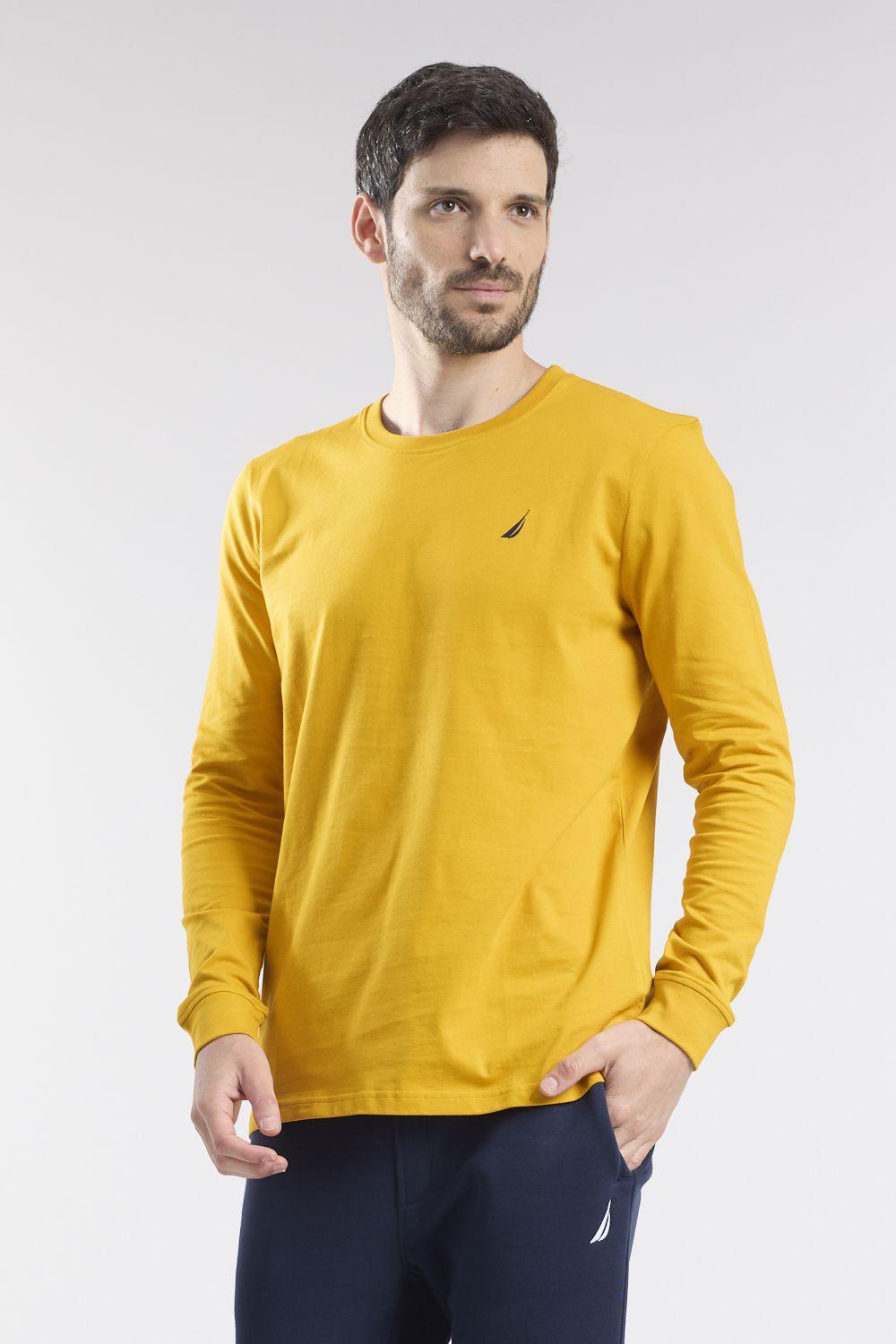 NAUTICA - טישירט צהובה עם לוגו רקום - MASHBIR//365