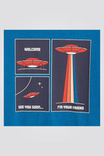 OKAIDI - טישירט ילדים בצבע טורקיז עם שרוולים ארוכים והדפס חללית - MASHBIR//365