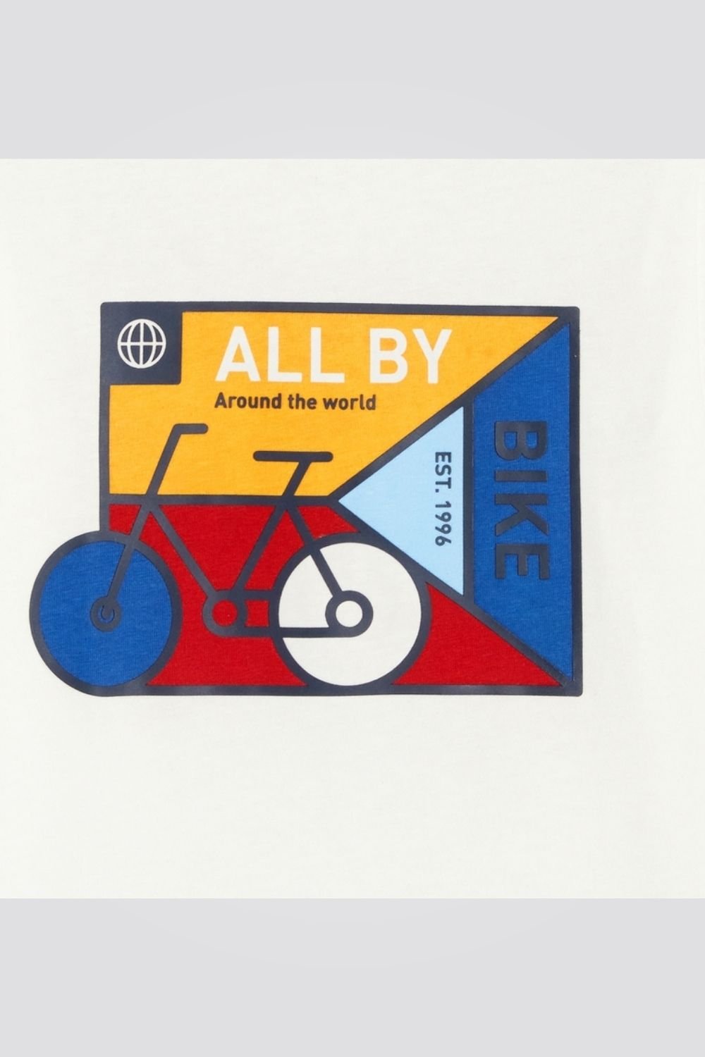 OKAIDI - טישירט ילדים לבנה עם שרוולים ארוכים והדפס אופניים - MASHBIR//365