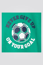 OKAIDI - טישירט ילדים שרוול ארוך ירוק עם הדפס כדורגל - MASHBIR//365