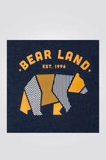 OKAIDI - טישירט ילדים שרוול ארוך כחול עם הדפס דב צהוב - MASHBIR//365