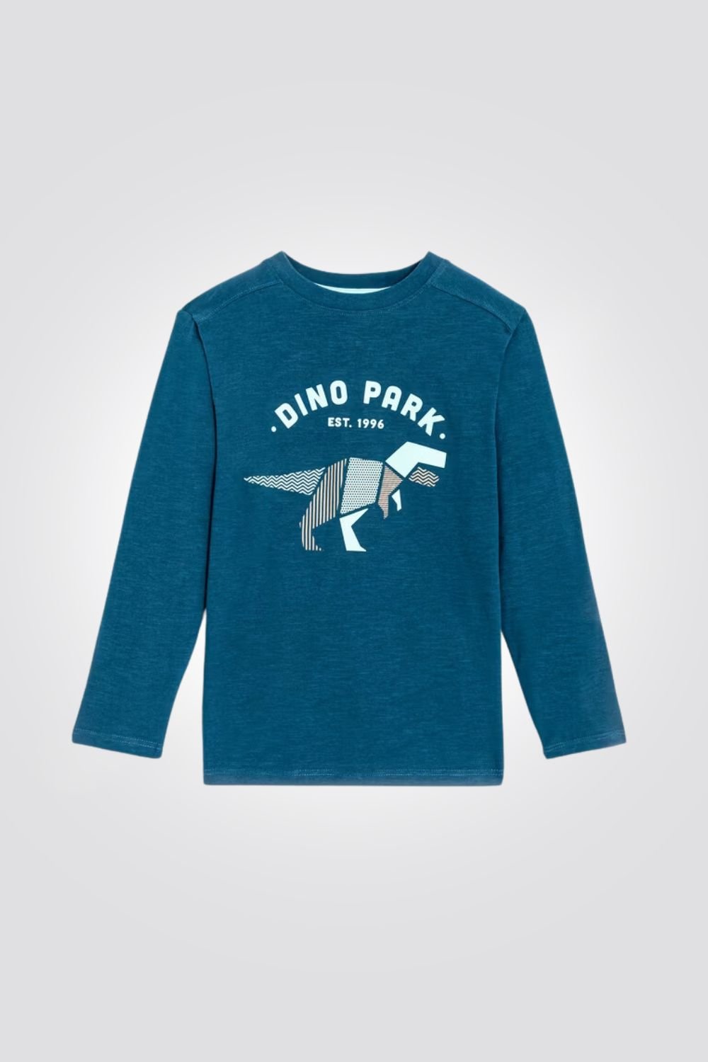 OKAIDI - טישירט ילדים שרוול ארוך כחול עם הדפס דינוזאור כחול - MASHBIR//365