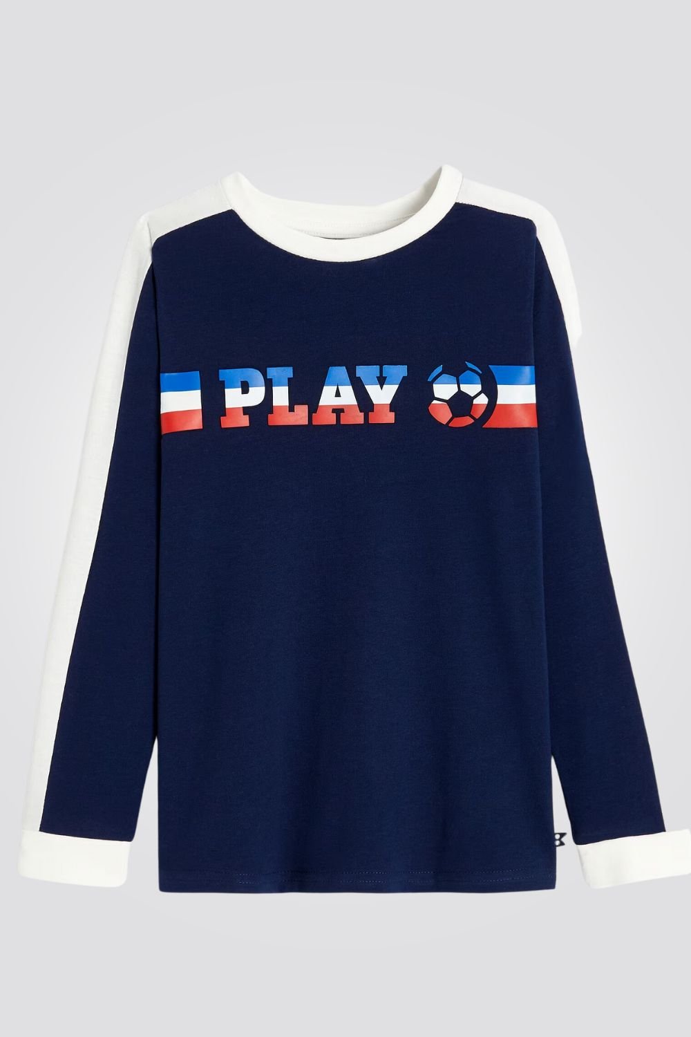 OKAIDI - טישירט ילדים שרוול ארוך כחולה עם הדפס כדורגל - MASHBIR//365