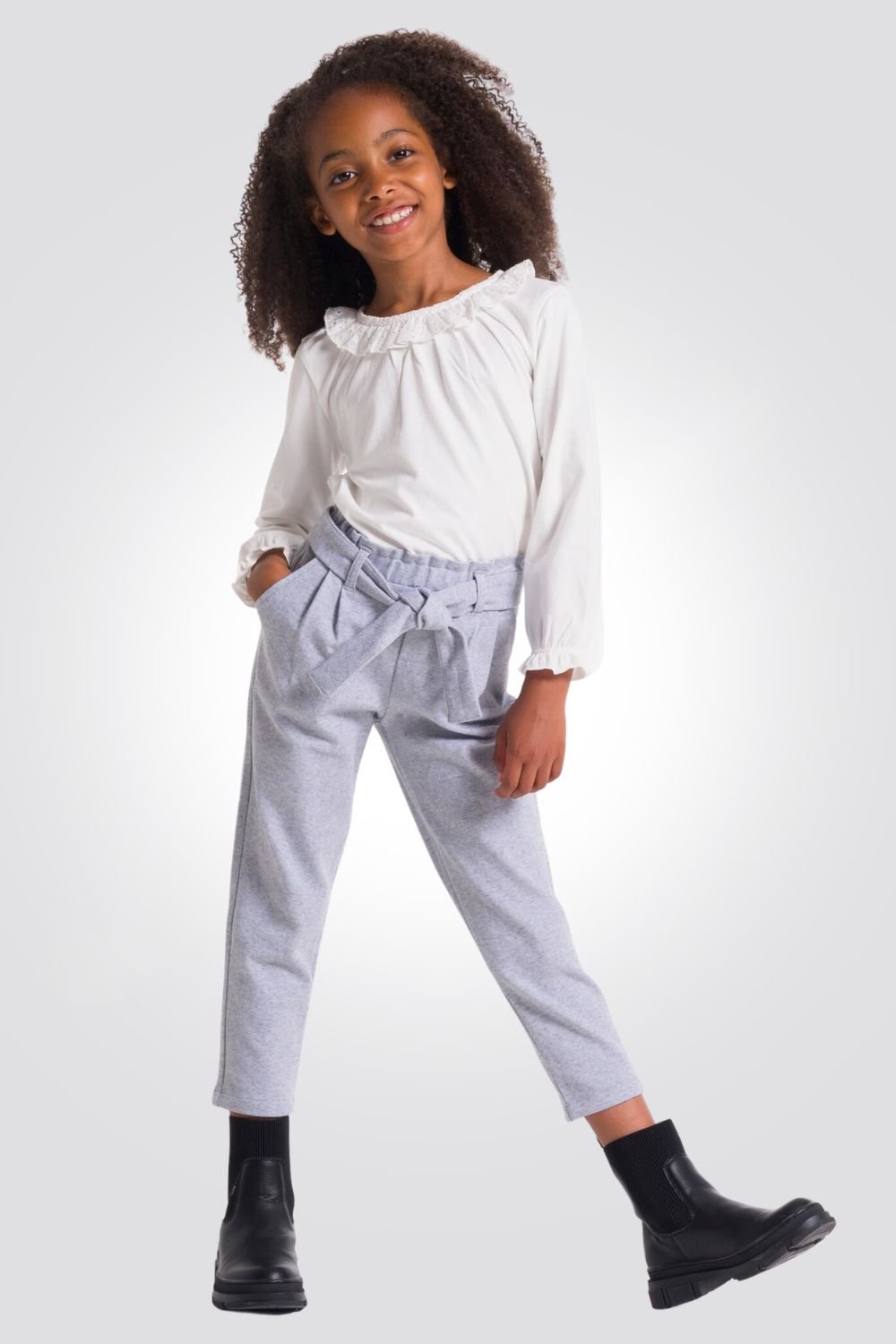 OKAIDI - טישירט ילדות שרוול ארוך בלבן - MASHBIR//365