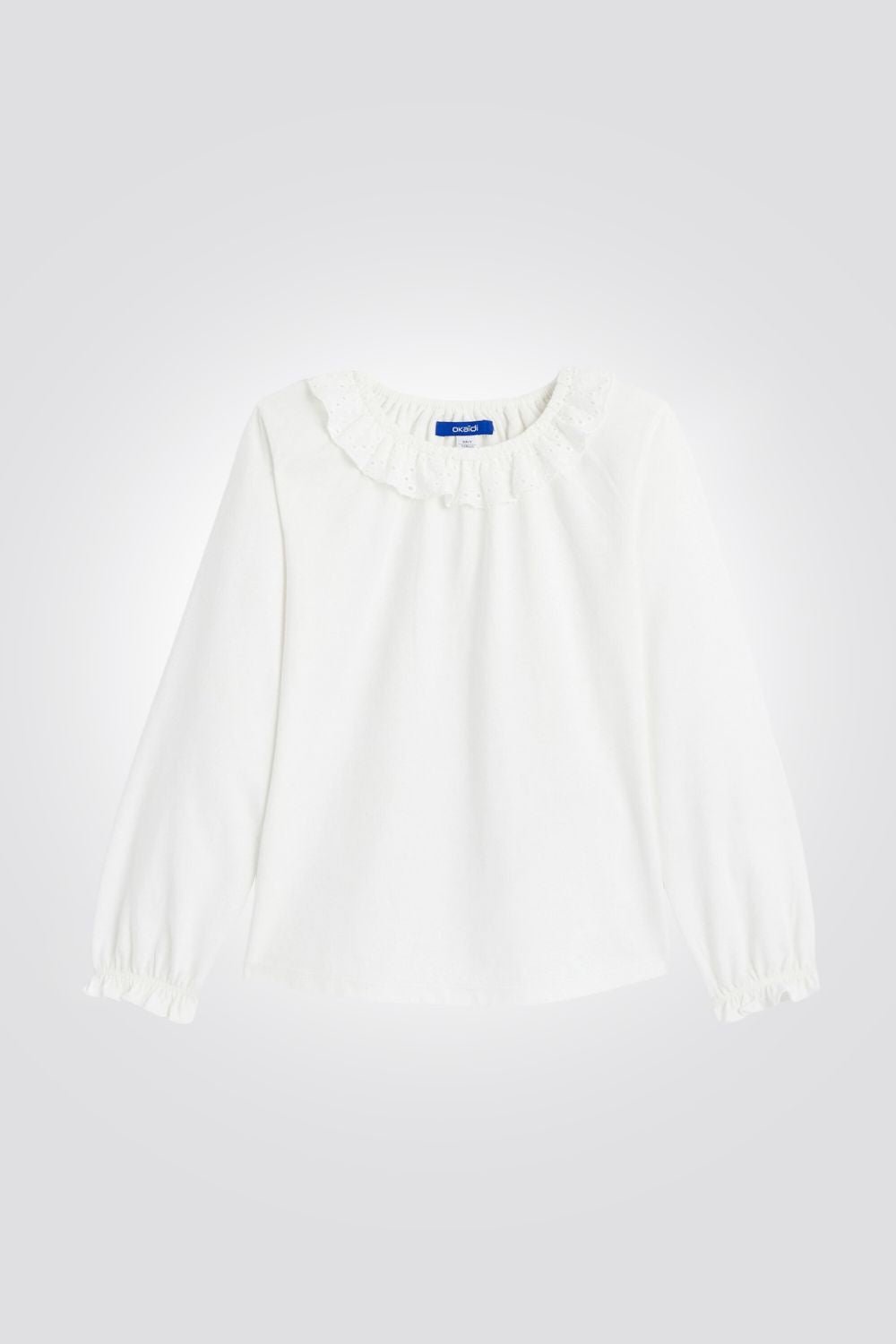OKAIDI - טישירט ילדות שרוול ארוך בלבן - MASHBIR//365