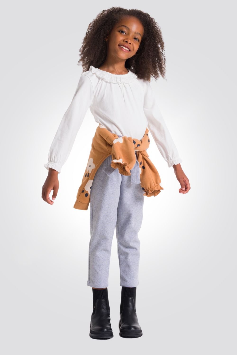 OKAIDI - טישירט ילדות שרוול ארוך בלבן - MASHBIR//365