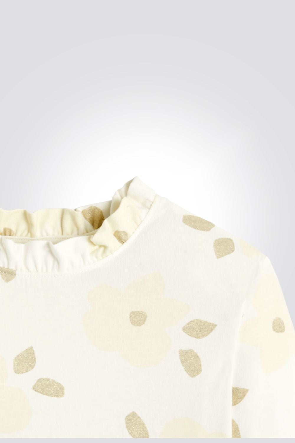 OKAIDI - טישירט ילדות שרוול ארוך הדפס פרחים גדולים בשמנת - MASHBIR//365