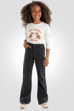 OKAIDI - טישירט ילדות שרוול ארוך הדפס כלבים חומים על רקע לבן - MASHBIR//365