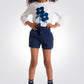 OKAIDI - טישירט ילדות שרוול ארוך לבנה עם הדפס פרח בולט בלבן - MASHBIR//365 - 1