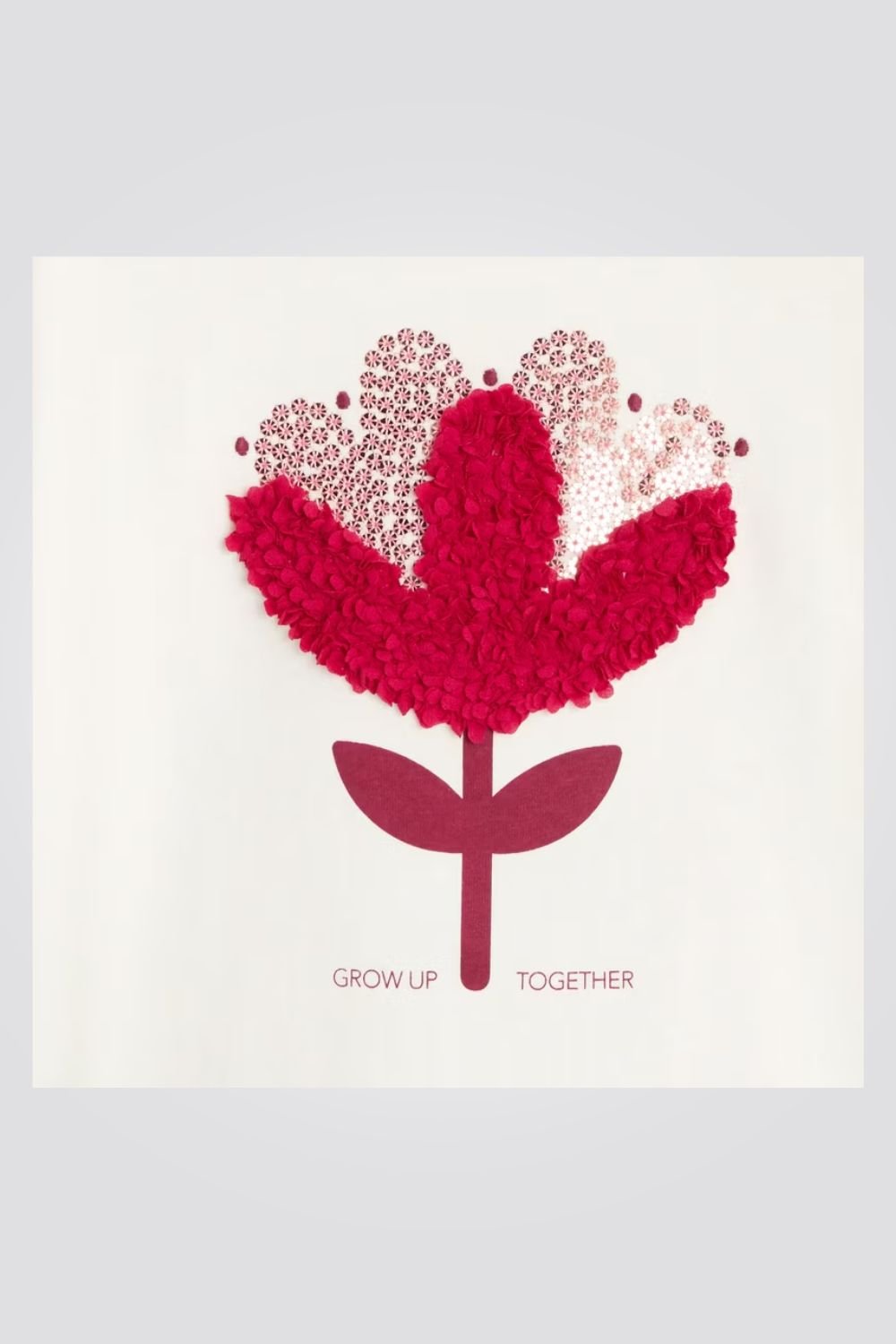 OKAIDI - טישירט ילדות שרוול ארוך עם הדפס עלה בולט ופייטים - MASHBIR//365