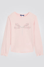 OKAIDI - טישירט ילדות שרוול ארוך ורוד עם הדפס שפירית - MASHBIR//365