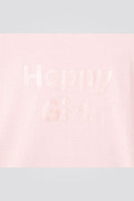 OKAIDI - טישירט ילדות ורודה שרוולים ארוכים עם הדפס HAPPY GIRL - MASHBIR//365