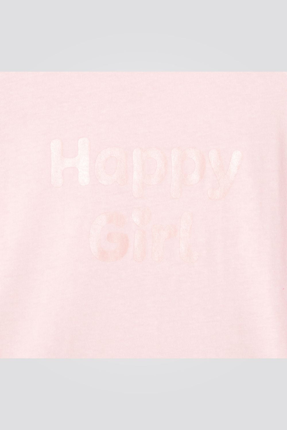 OKAIDI - טישירט ילדות ורודה שרוולים ארוכים עם הדפס HAPPY GIRL - MASHBIR//365